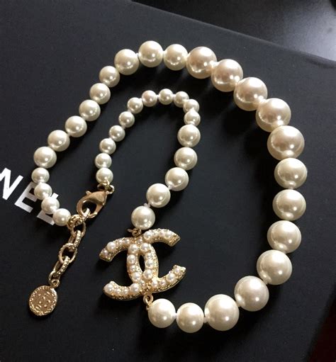 chanel crystal cc pendant necklace|authentic Chanel pearl necklace.